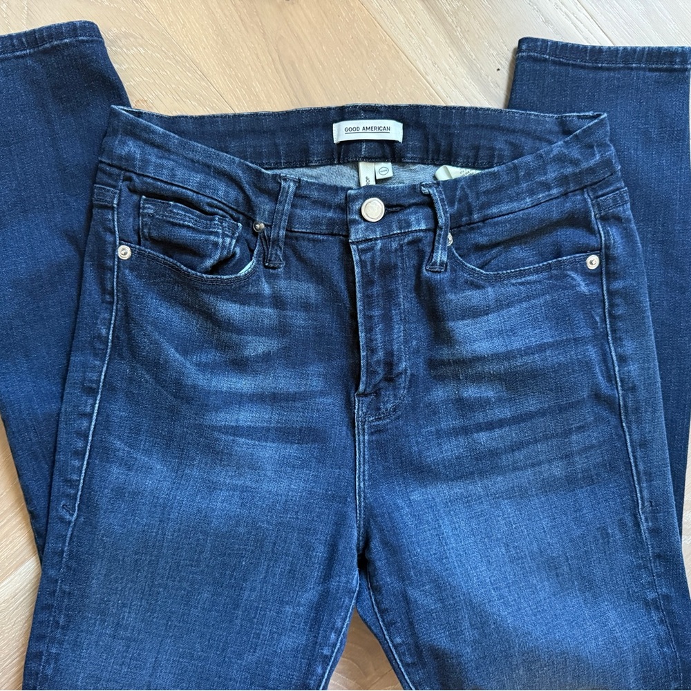 Good American Dark Blue Skinny Jeans - 6/28 - good waist crop